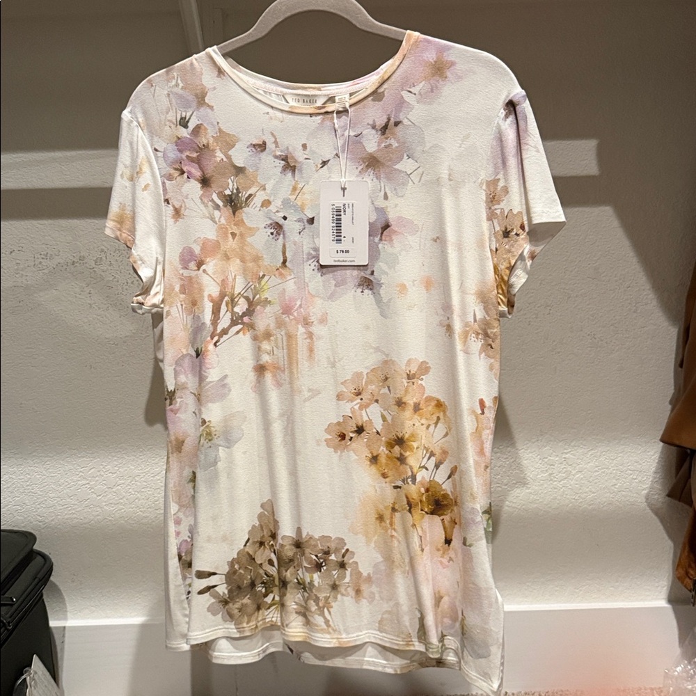 Ted Baker Multicolor Floral Short Sleeve Top